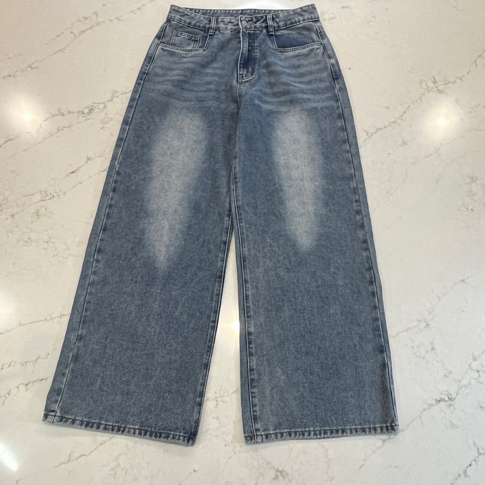Dazy Wide Leg Jeans Womens XL (31x29) Blue Denim High Rise Retro Streetwear
